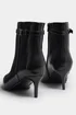 Yours Black Buckle Pointed Toe Kitten Heel Boots In Extra Wide EEE Fit - 6 Extra Wide Image 5