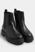 Yours Black Faux Leather Chunky Chelsea Boots In Extra Wide EEE Fit - 6 Extra Wide Image 2