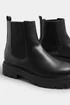 Yours Black Faux Leather Chunky Chelsea Boots In Extra Wide EEE Fit - 6 Extra Wide Image 5