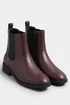 Yours Burgundy Red Faux Leather Chelsea Ankle Boots In Wide E Fit & Extra Wide EEE Fit - 6 Extra Wide Image 2