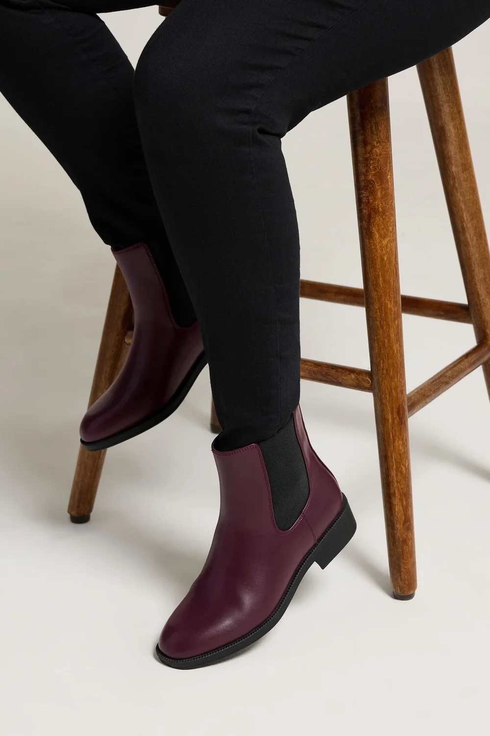 Yours Burgundy Red Faux Leather Chelsea Ankle Boots In Wide E Fit & Extra Wide EEE Fit - 6 Extra Wide Image 1