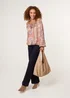 Blue Vanilla Beige Bardot Puff Ball Blouse - Large Image 2