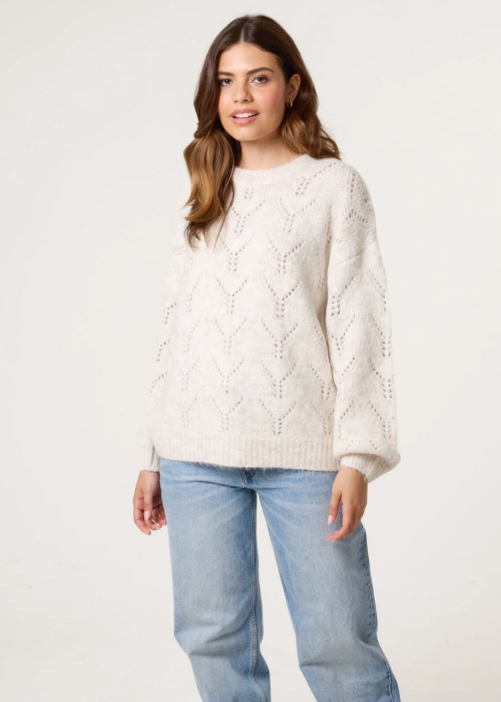 Blue Vanilla Stone Stitch Detail Jumper - M/L Image 4