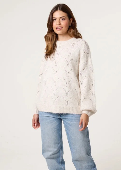Blue Vanilla Stone Stitch Detail Jumper - M/L Image 4