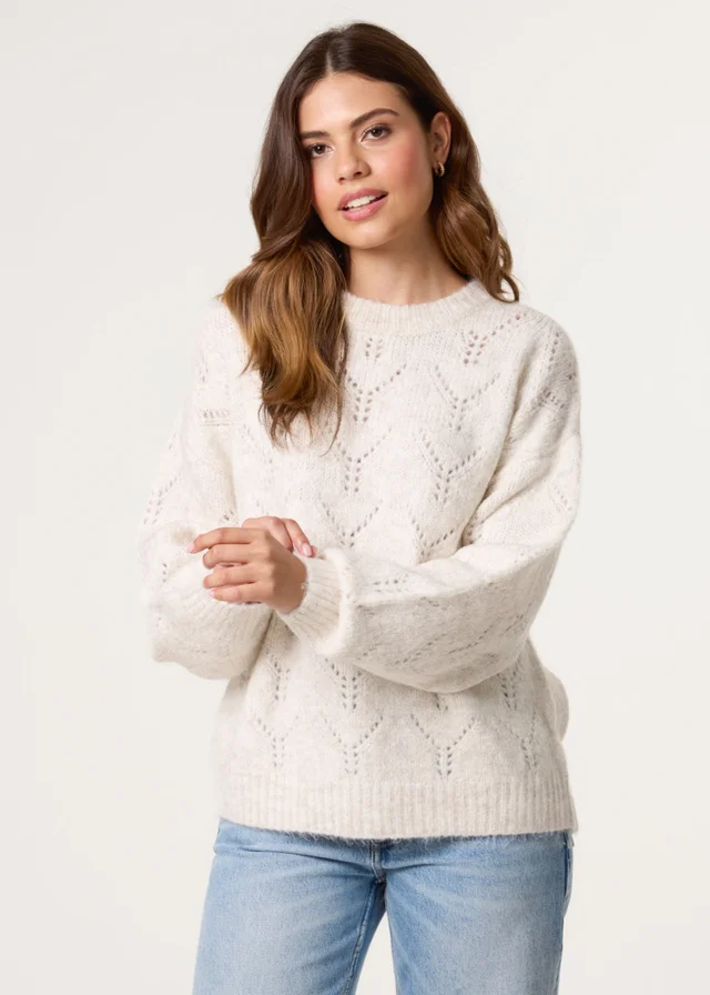 Blue Vanilla Stone Stitch Detail Jumper