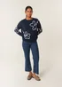Blue Vanilla Navy Floral Pattern Sweater - Medium Image 1