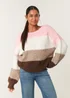 Blue Vanilla Pink Multi Stripe Knit Jumper - Small/Medium Image 2