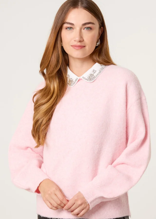Blue Vanilla Pink Peter Pan Embellished Jumper