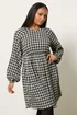 Yours Curve Black Check Textured Smock Dress - 14 Image 3