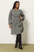 Yours Curve Black Check Textured Smock Dress - 14 Image 4