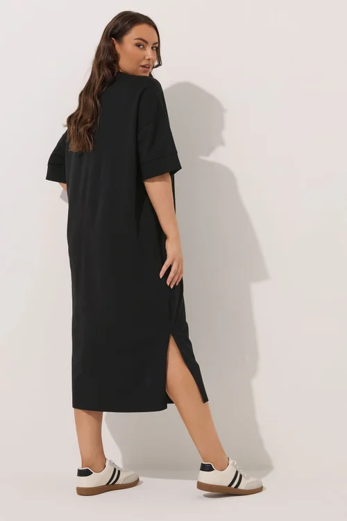 Yours Curve Black Heavyweight Throw On Dress - 22-24 Image 3