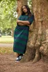 Yours Curve Green Stripe Heavyweight Throw On Dress - 18 Image 1