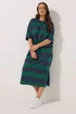 Yours Curve Green Stripe Heavyweight Throw On Dress - 18 Image 3