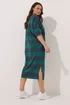 Yours Curve Green Stripe Heavyweight Throw On Dress - 18 Image 4