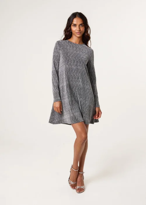 Blue Vanilla Silver Lurex Diamante Swing Dress - Medium Image 3