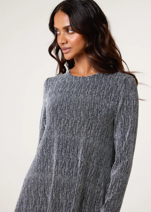 Blue Vanilla Silver Lurex Diamante Swing Dress - Medium Image 4