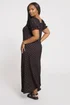 Yours Curve Black Ditsy Textured Milkmaid Dress - 22-24 Image 3
