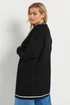 Yours Curve Black Contrast Knitted Cardigan - Size 26-28 Clothing Image 3