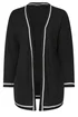 Yours Curve Black Contrast Knitted Cardigan - Size 26-28 Clothing Image 5