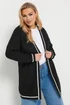 Yours Curve Black Contrast Knitted Cardigan - Size 26-28 Clothing Image 1