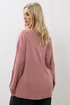 Yours Curve Light Pink Button V-Neck Jumper - Size 14-16 Image 3
