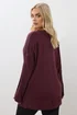 Yours Curve Purple Button V-Neck Jumper - Size 14-16 Image 3
