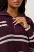Yours Curve Red Stripe Quarter Zip Jumper - Size 22-24 Image 4