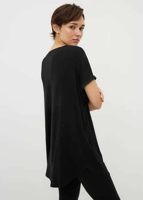 Black Bow Longline T-Shirt - Small Image 3