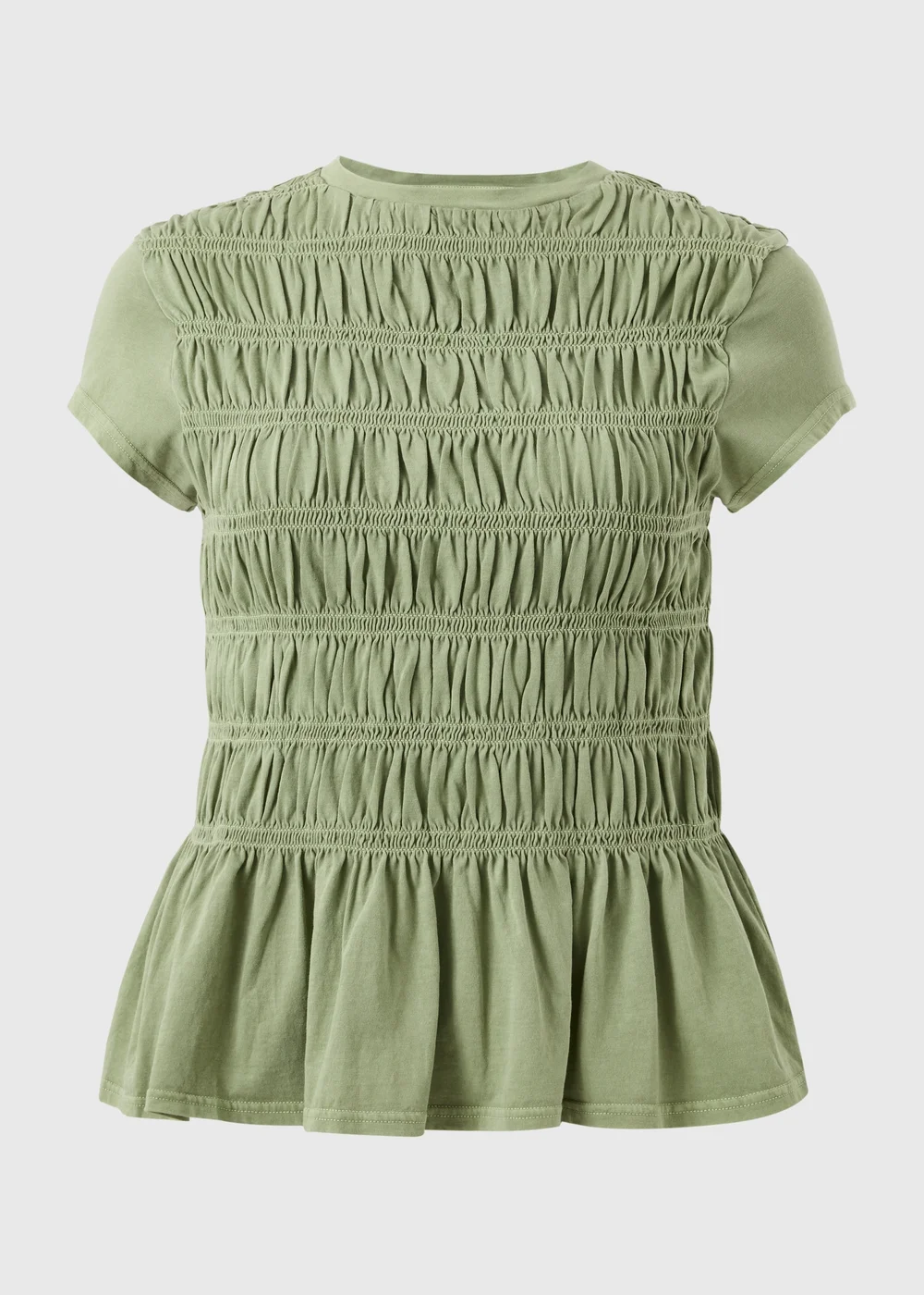 Green Acid Wash Shirred Top - Size 8 Image 4