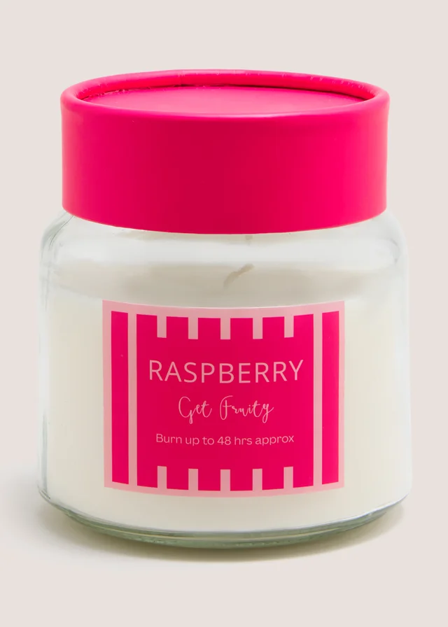 Raspberry Stripe Candle Jar