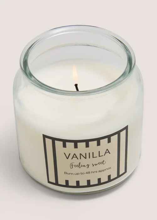 Vanilla Stripe Candle Jar Image 2