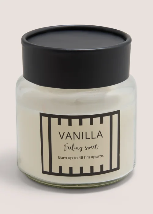 Vanilla Stripe Candle Jar Image 1