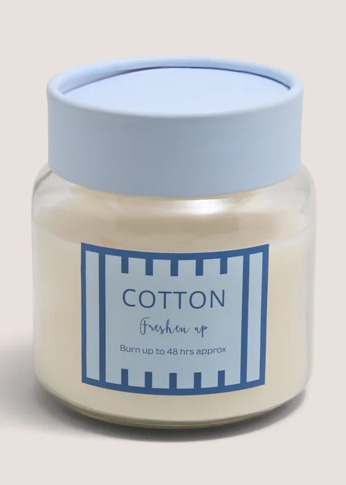 Cotton Stripe Candle Jar Image 1