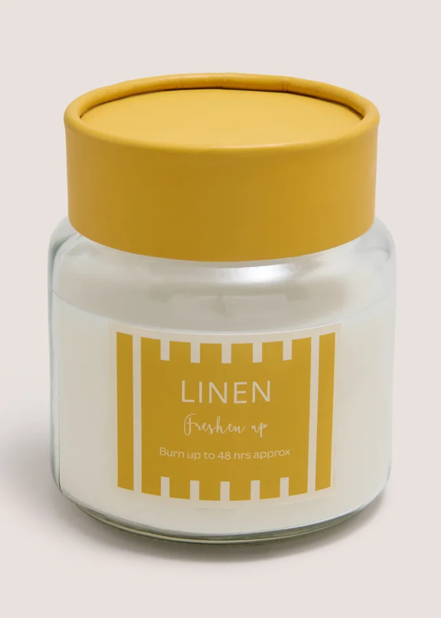 Linen Stripe Candle Jar
