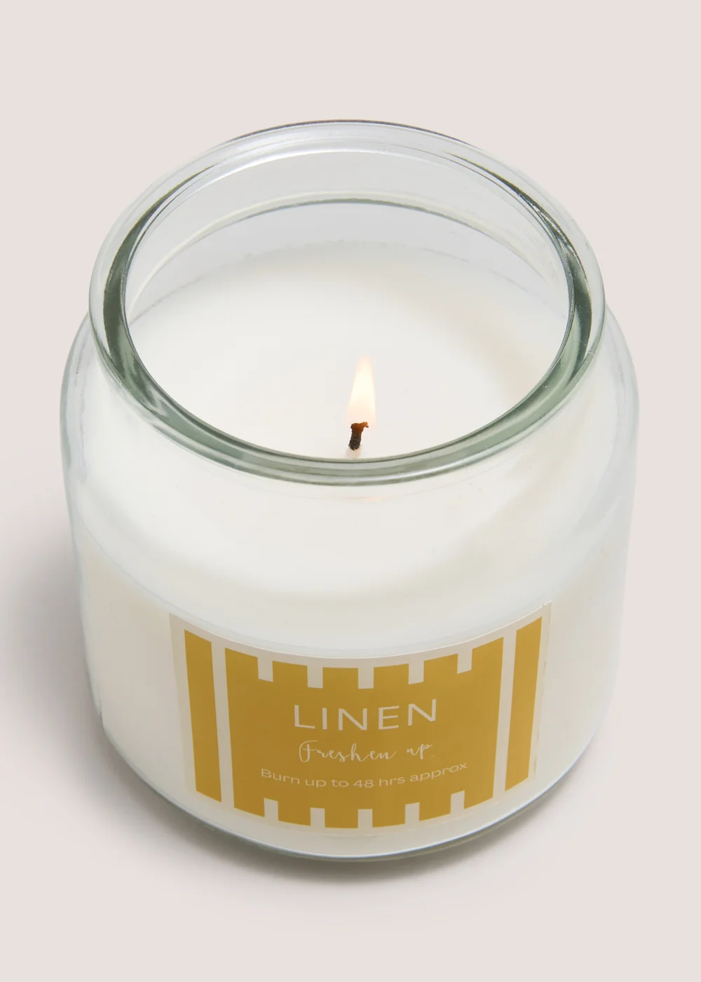 Linen Stripe Candle Jar Image 2