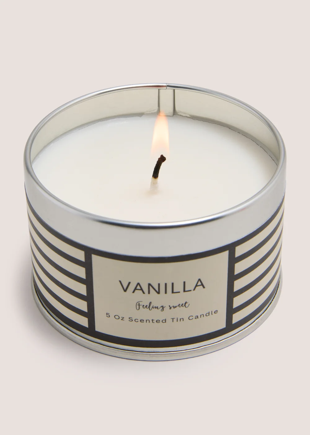 Vanilla Stripe Tin Candle Image 2