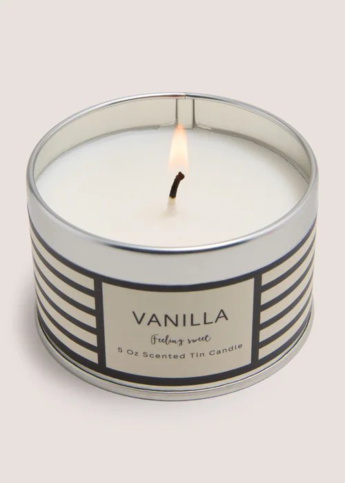 Vanilla Stripe Tin Candle Image 2