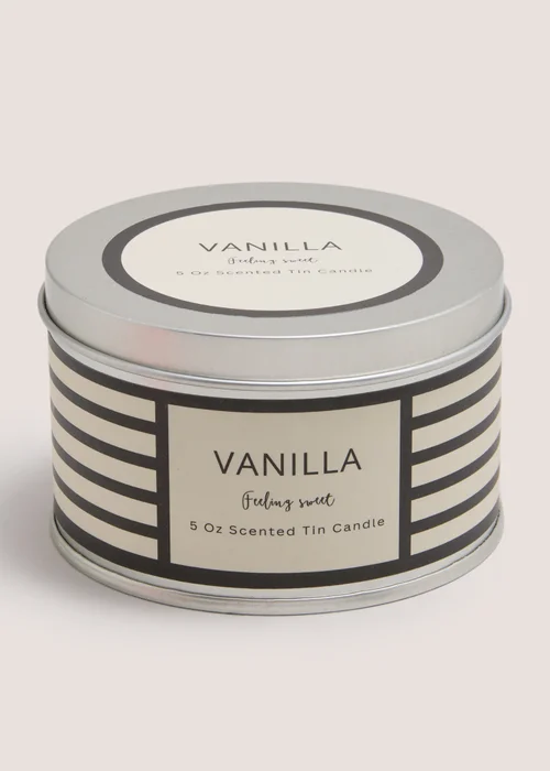 Vanilla Stripe Tin Candle Image 1