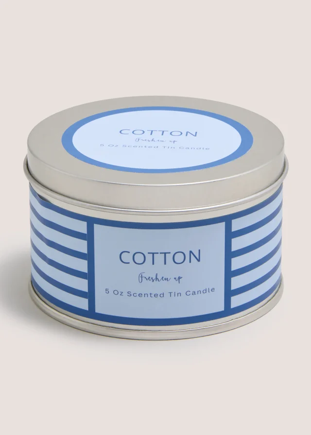 Cotton Stripe Tin Candle
