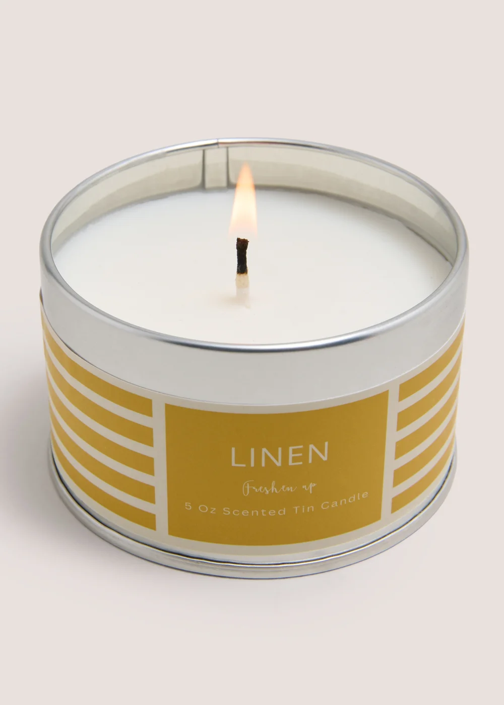 Linen Stripe Tin Candle Image 2