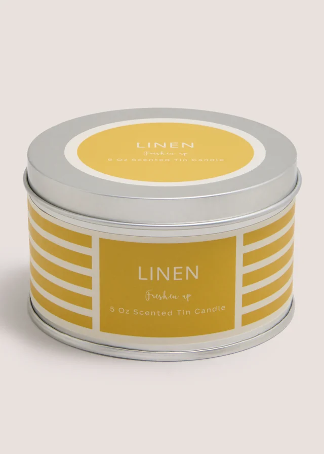 Linen Stripe Tin Candle