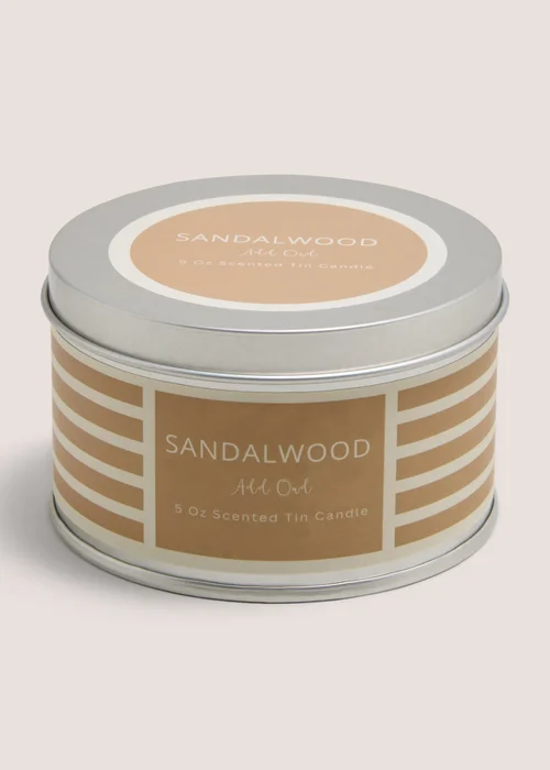 Sandalwood Stripe Tin Candle Image 1