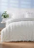 White Seersucker Frill Duvet Set - Double Image 1