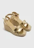 Gold Espadrille Wedges - 3 Image 1