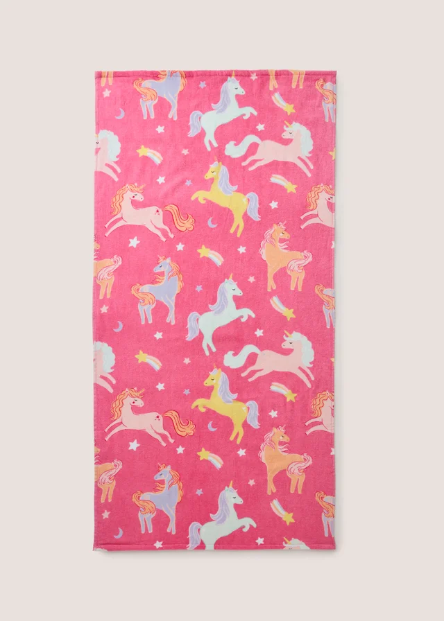 Kids Pink Unicorn Beach Towel