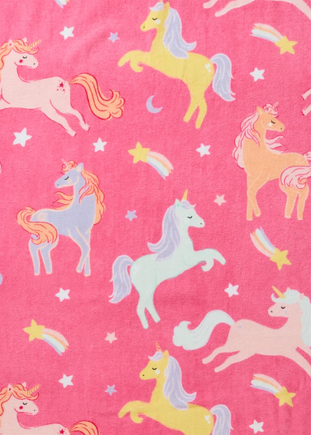 Kids Pink Unicorn Beach Towel