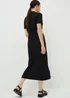 Black Textured Shirt Midi Dress - 8 Image 3