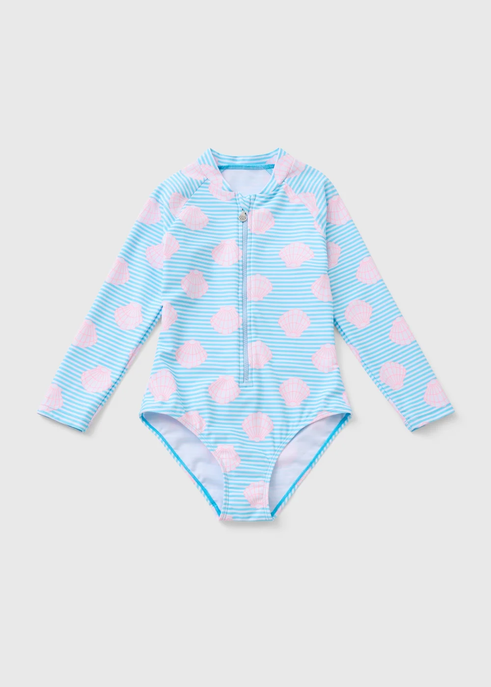 Girls Blue Shell Swimming Costume (6-15yrs) - Age 6 - 7 Years Image 1