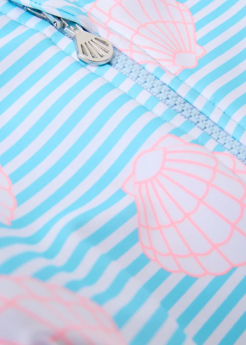 Girls Blue Shell Swimming Costume (6-15yrs) - Age 6 - 7 Years Image 2