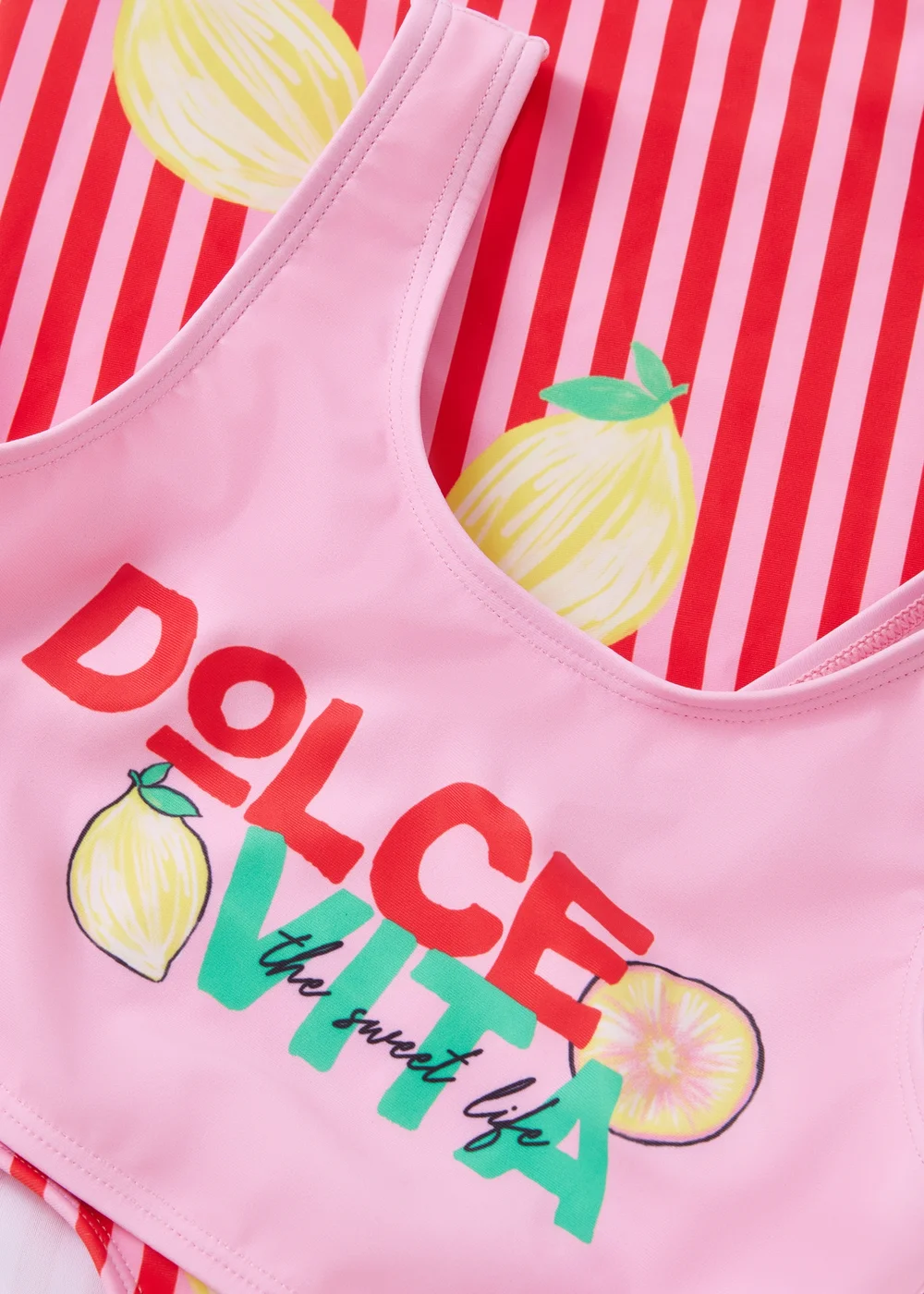 2 Pack Girls Multicolour Lemon Swimming Costumes (6-15yrs) - Age 6 - 7 Years Image 2